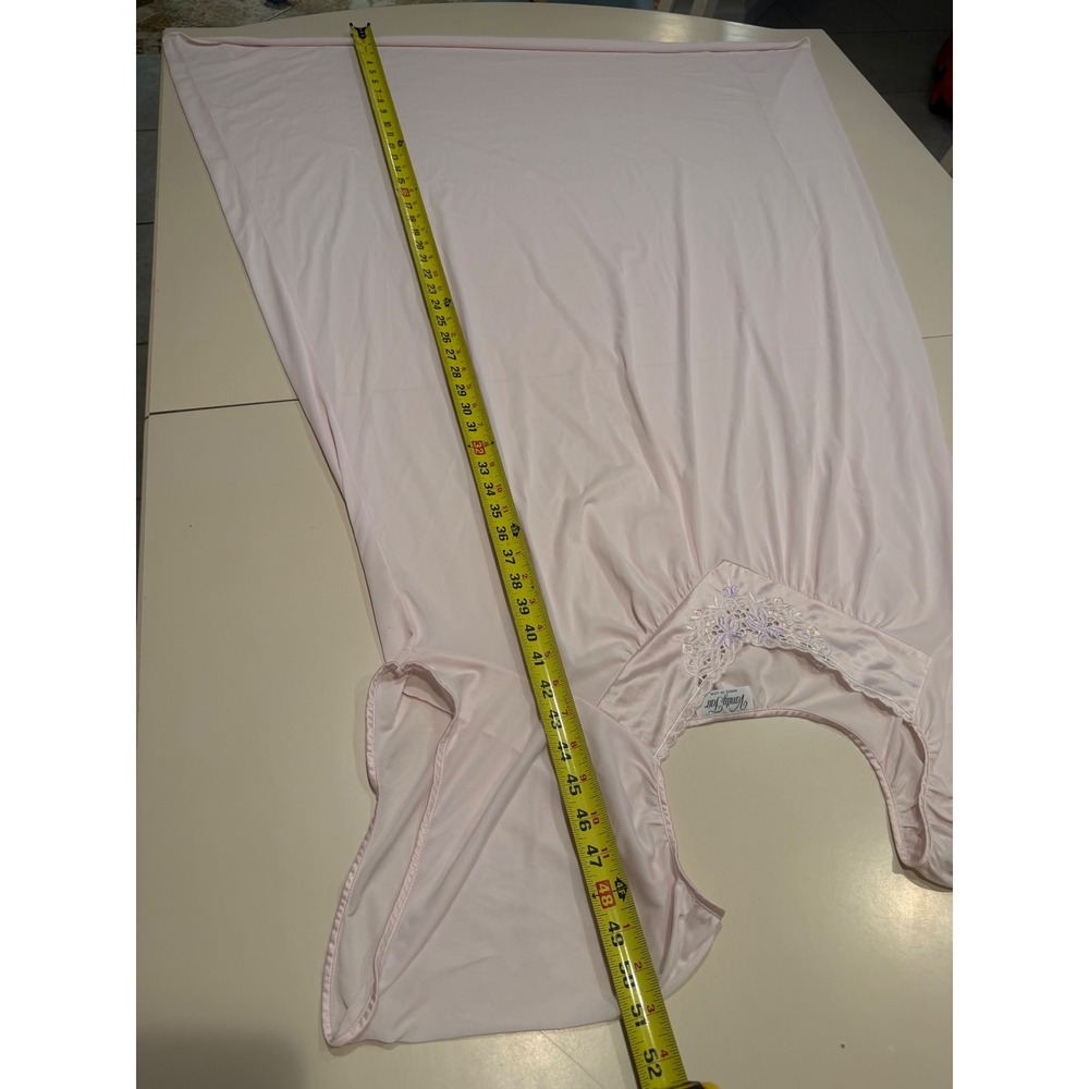 Vanity Fair Vintage Pink Nightgown Floral Embroidered Lace Maxi Sleepwear XL USA - Picture 3 of 8